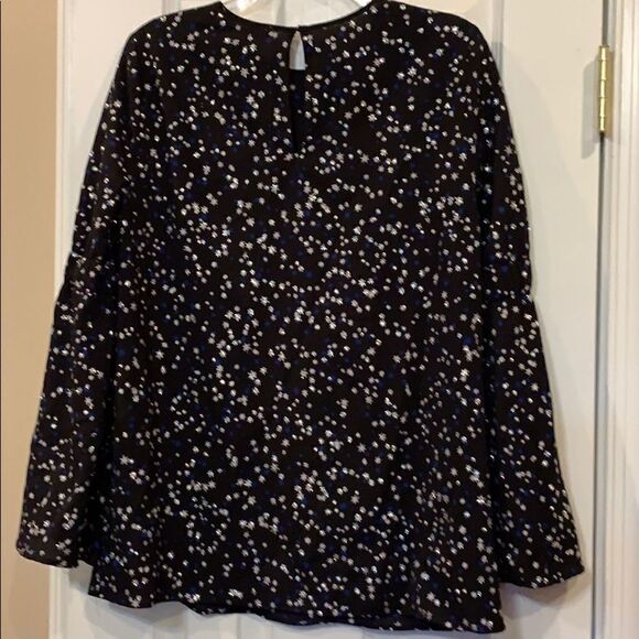 Michael Kors black glitter stars bell sleeve top S - Picture 7 of 8